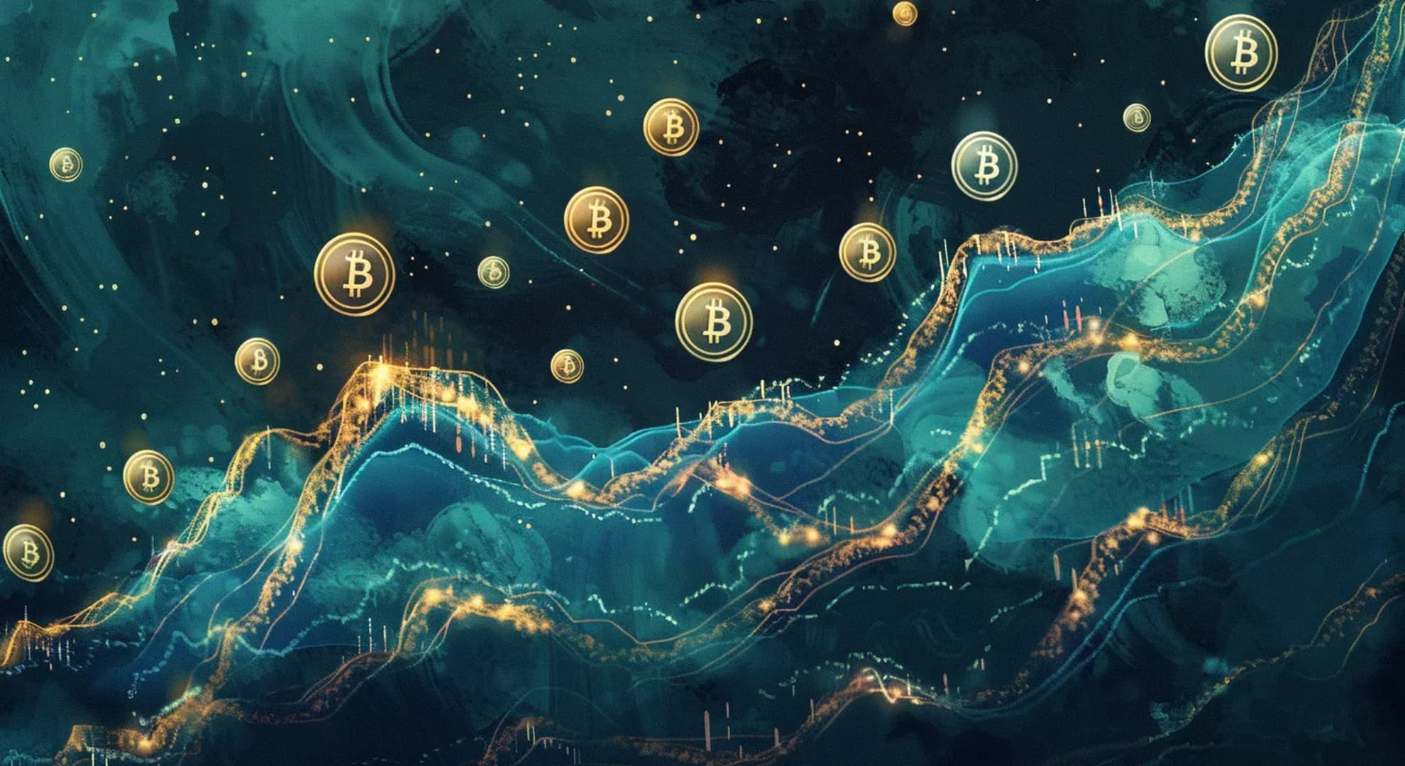 Illustration of a rising graph with cryptocurrency symbols, representing increased crypto adoption