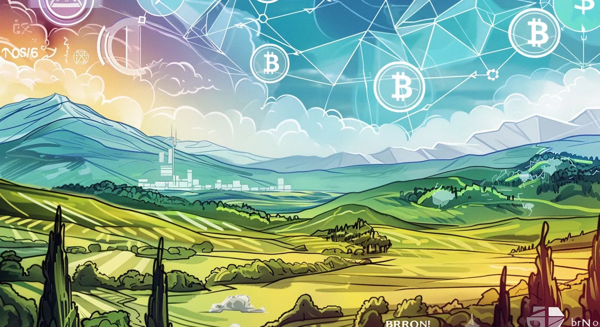 Illustration of financial landscape with Barron's logo and investment icons