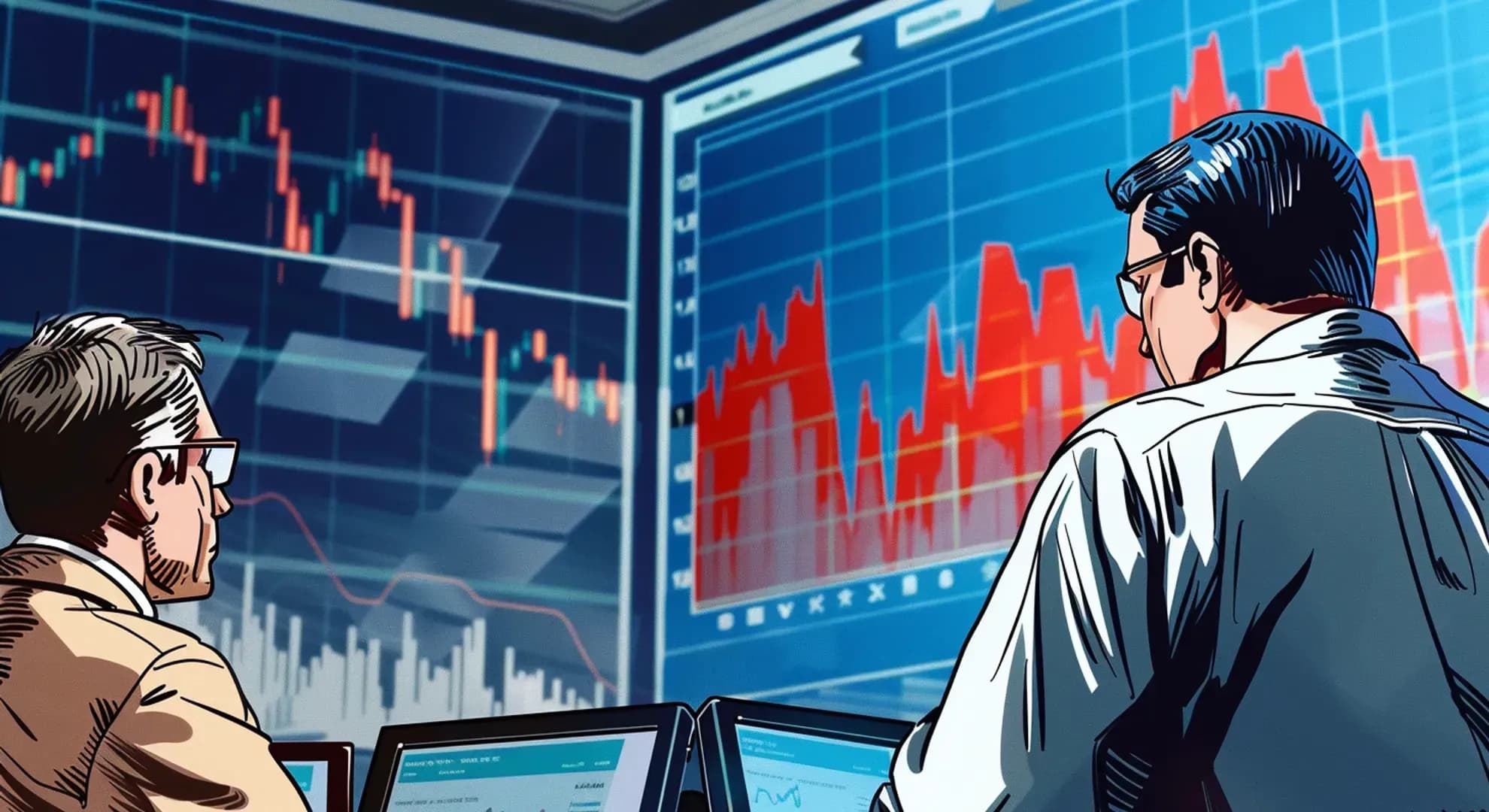 Illustration of investors analyzing Treasury yield trends