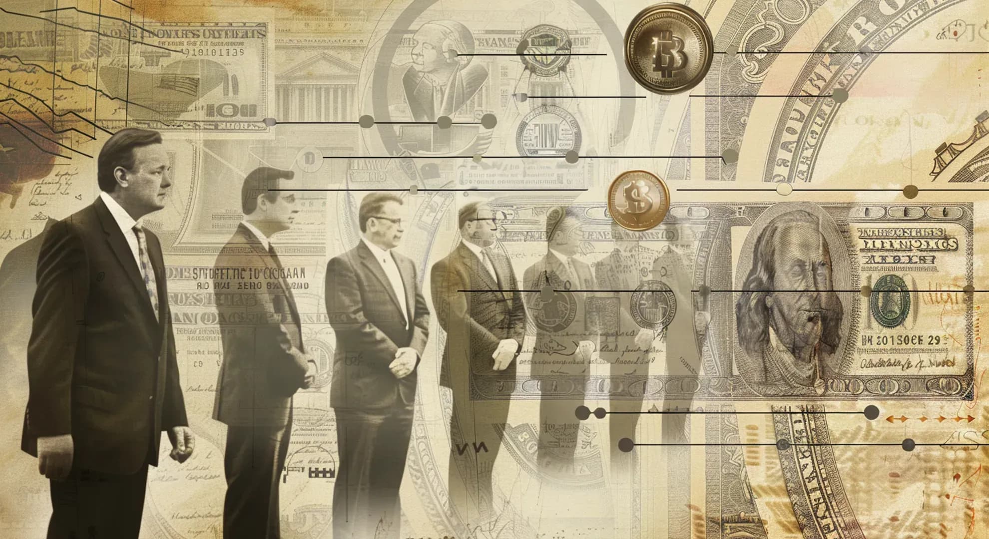 Illustration of a timeline showing the evolution of financial reporting practices